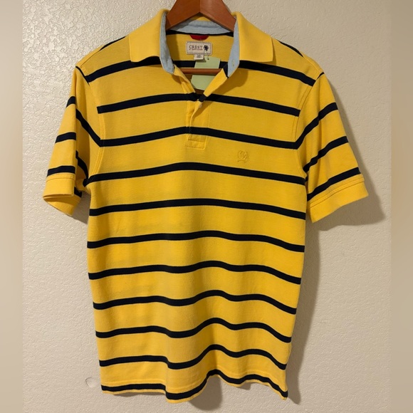 Crest by Tommy Hilfiger Yellow Striped Polo Shirt - Picture 1 of 3